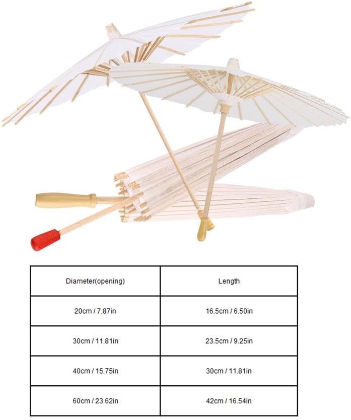 Zerodis White Paper Parasol Umbrella DIY Painting Decorative Wedding Bridal Party Cosplay Prop (30CM) - Image 4