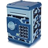 APUPPY Cartoon Password Piggy Bank Cash Coin Can,Electronic Money Bank,Birthday Gifts Toy Gifts for Kids (Camouflage Blue)