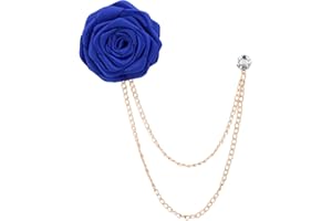 MXUHUI Fashion Bridegroom Wedding Brooches Cloth Art Hand-Made Rose Flower Brooch Lapel Pin Badge Tassel Chain Men's Suit Accessories