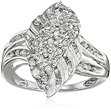 Sterling Silver Diamond Ring (1/2cttw, I-J Color, I3 Clarity), Size 7