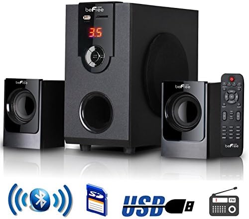 beFree Sound 2.1 Channel Surround Sound Bluetooth Speaker System