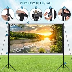 Projector Screen and Stand 150 Inch, LEORFI Outdoor