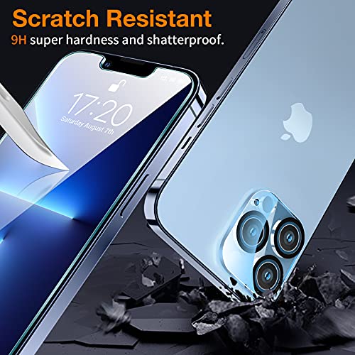 EGV [3+2 Pack] Screen Protector for iPhone 13 Pro 6.1 Inch with Camera Lens Protector, Tempered