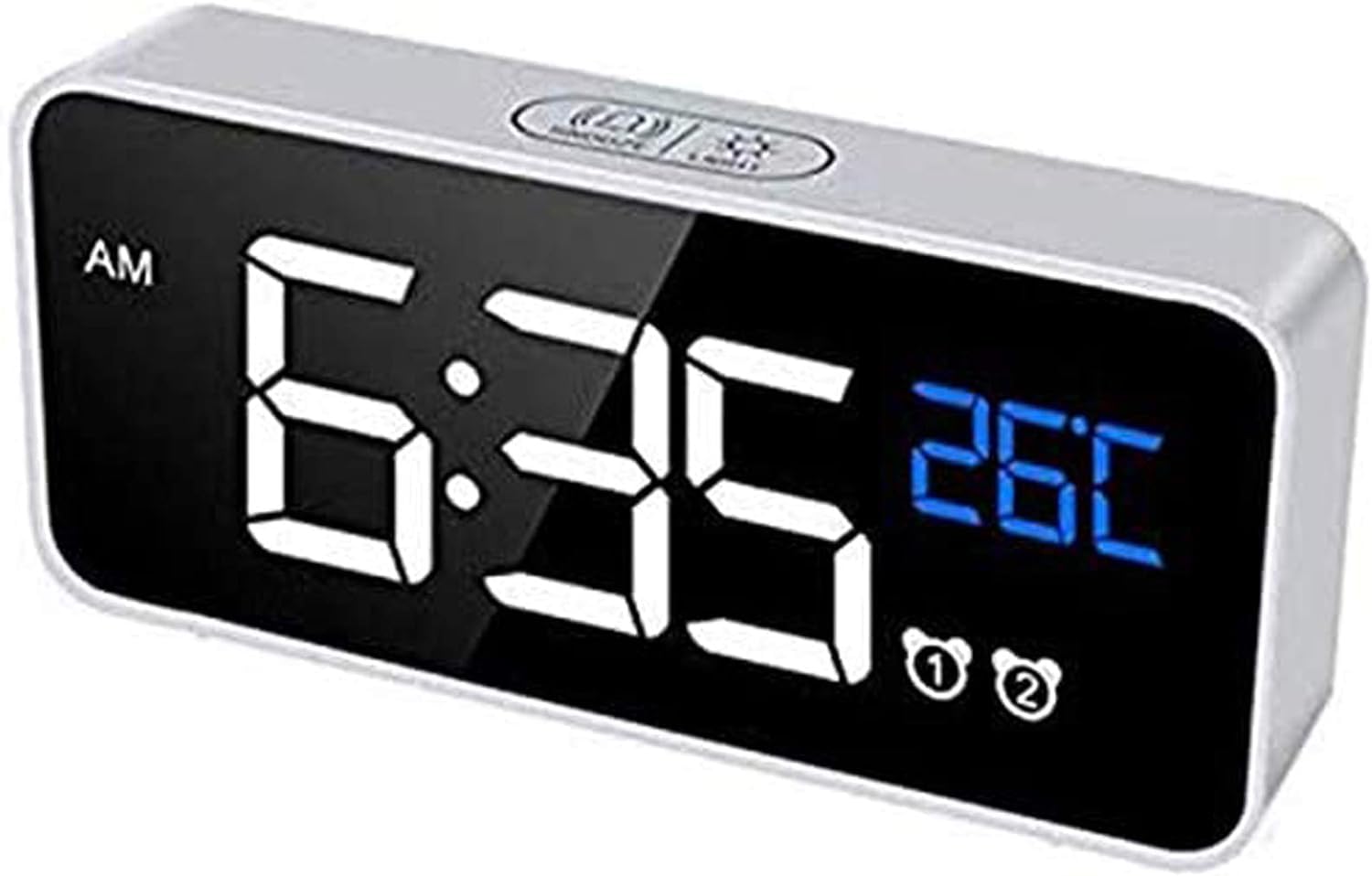 Smart Digital Alarm Clock – Desk Clock and Bedside Table – Alarm Clock (White)