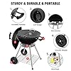 BEAU-JARDIN-Portable-Charcoal-Grill-for-Outdoor-18-inch-Barbecue-Grill-and-Smoker-Heat-Control-Round-BBQ-Kettle-Outdoor-Picnic-Patio-Backyard-Camping-Tailgating-Steel-Cooking-Grate-for-Steak-Chicken