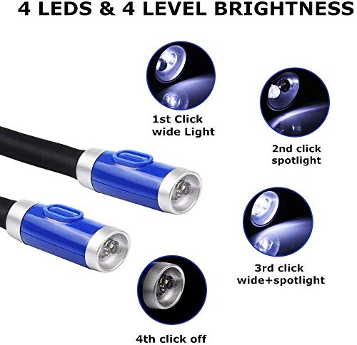 Rechargeable LED Book Light, Bendable Night Reading Light Lamp with 4 Adjustable Brightness Control, Hands Free, for Bed Reading or Read in Car - Thumbnail 2