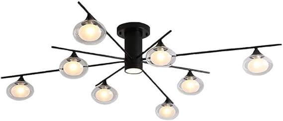 Life decoration 8 Light Lámpara de techo industrial rústica G9