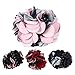 Floral Hair Claw Clips Set for Women, Double Grip Teeth Nonslip Strong Jaw Clamps Large Ribbon Rose Flower Hair Hold Clutches Accessories 3.9