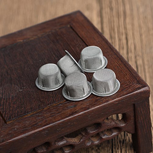 Hongjintian 5pcs 0.5Inch Diameter Crystal Tobacco Pipe Stainless Steel Mental Screen Filters for Crystal Smoking Pipes Use