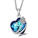 Caperci Valentines Day Gifts for Her Swarovski Elements Crystal Heart Pendant Necklace with I Love You to The Moon and Back
