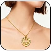 PZKQSAC Chunky Swirl Pendant Necklace for Women Gold Spiral Statement Necklace Sparkly Swirl Memorial Necklace Unique Spiral Long Chain Necklace Costume Prom Jewelry Accessories