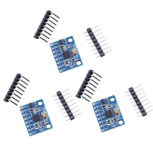 3pcs GY-521 MPU-6050 3 Axis Gyroscope and 3 Axis Accelerometer 6DOF Sensor Module 16 Bit AD Converter Data Output IIC I2C for Arduino