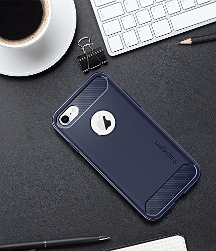 Spigen Rugged Armor Back Cover Case Designed for iPhone 8 / iPhone 7 - Midnight Blue
