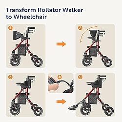 2 in 1 Walkers for Seniors with Seat, VOCIC