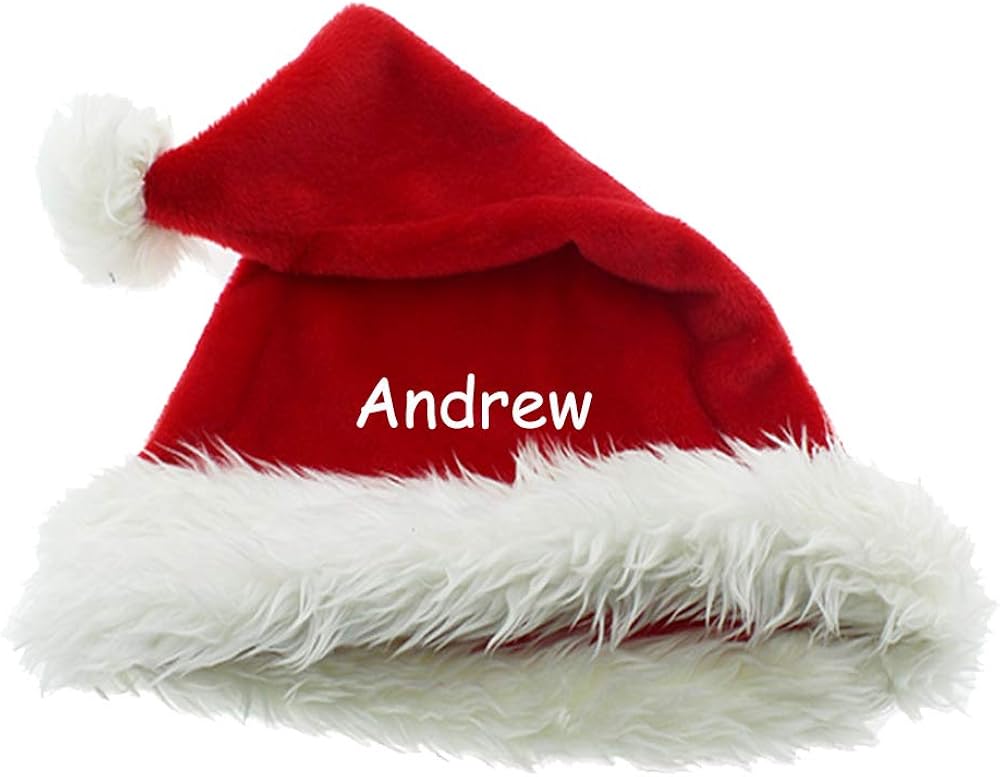 Elton Personalized Custom Christmas Hat Custom Embroidered Santa Hats
