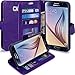 LK 2879905 PU Leather Flip Wallet Case with Card Slots & Stand for Galaxy S6 - Purple
