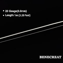 BENECREAT Sterling Silver Wire - 20 Gauge, 3.28