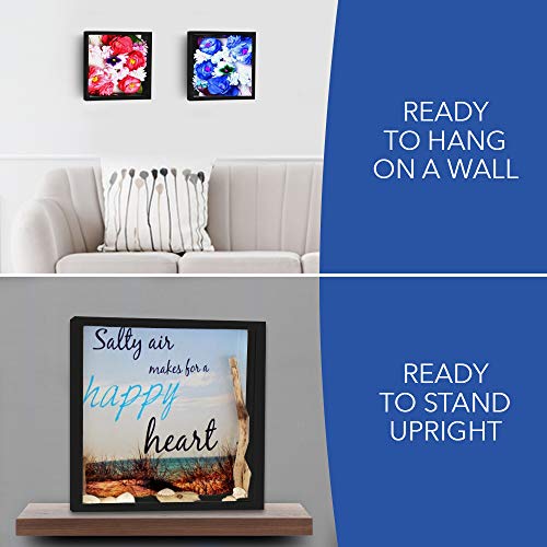 image for Kendalkare 8x8 Inch Black Shadow Box Picture Frames - Deep Photo Frame