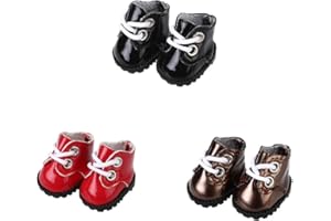 WHYS FXSN 3 Pairs of Doll Shoes Suitable for 17cm Dolls, 3 Colors Suitable for Different Clothing Styles, 17cm Doll Accessories (Colors F)