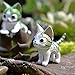 Miraclekoo 6 Piece Miniature Fairy Garden Cat Ornament Outdoor Decor Home Decoration (grey)