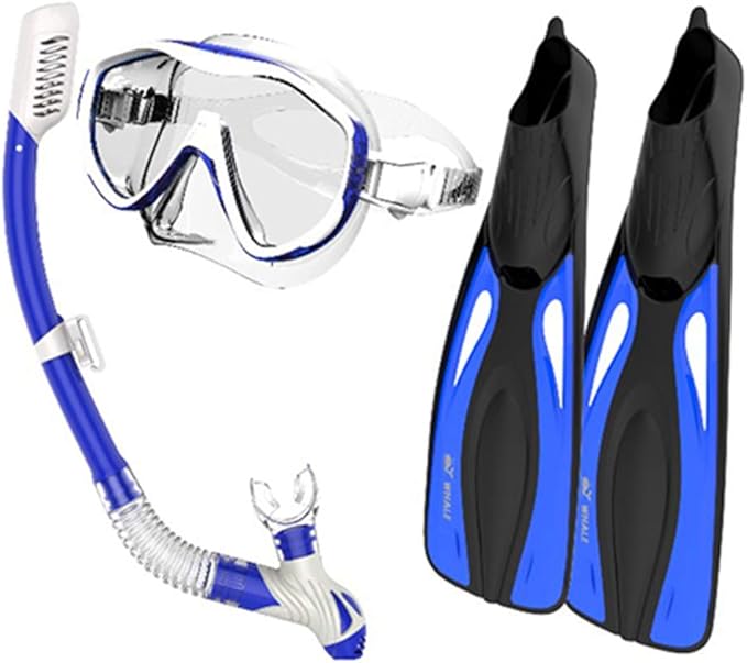 Snorkel Goggles Flippers Set Snorkeling Glasses Swimming Fins Scuba