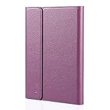 Masione iPad Mini 1 2 3 Slim Case Folio Stand Protective Leather Smart Shockproof Kids Proof Cover Case Skin for Apple iPad Mini 3/2/1(Purple/Light Grey)