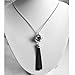 Simple Thin Chain Knot and Tassel Long Necklace Bar Y Lariat Drop Pendant for Women