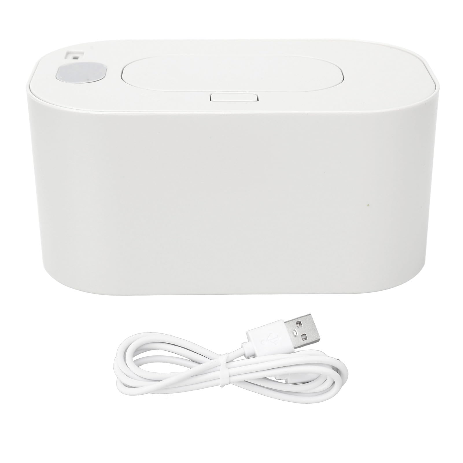 Warm Intelligent wipe Warmer for Disposable Baby Wipes, Portable USB Heater with Constant Temperature and Large Capacity for Travel, Home, and Car (White)