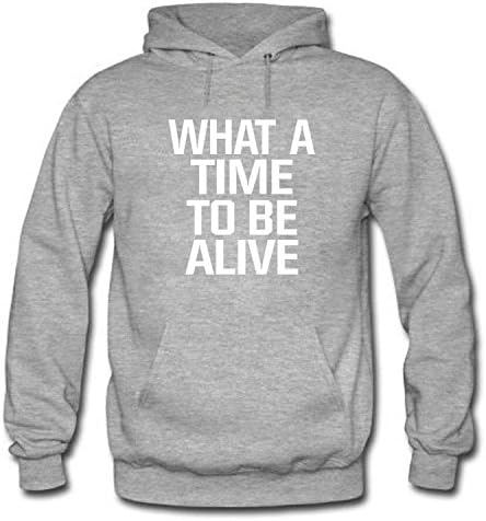 WHAT A TIME TO BE ALIVE Women's Long Sleeve Cotton hoodie Grey