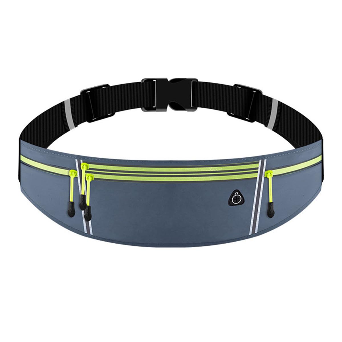 Zerci Running Belt with Reflective Waterproof Adjustable Elastic Strap, Sweatproof waistpacks with Large Capacity for Running Hiking Cycling (Grey)