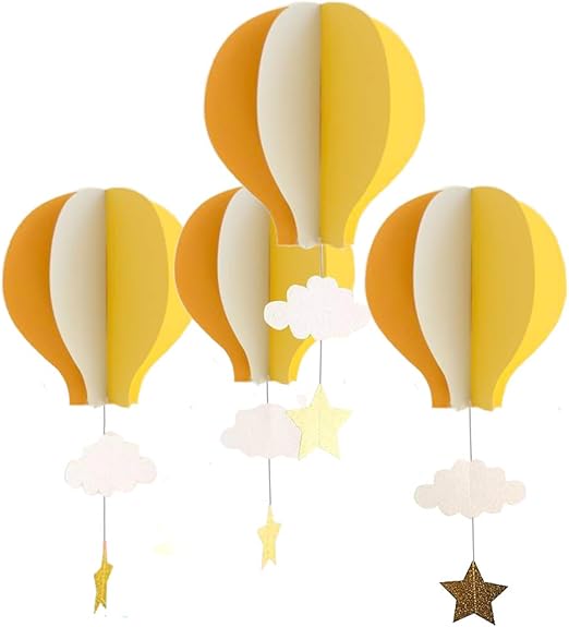 Amazon Com 8 Pcs Large Size Hot Air Balloon 3d Paper Garland