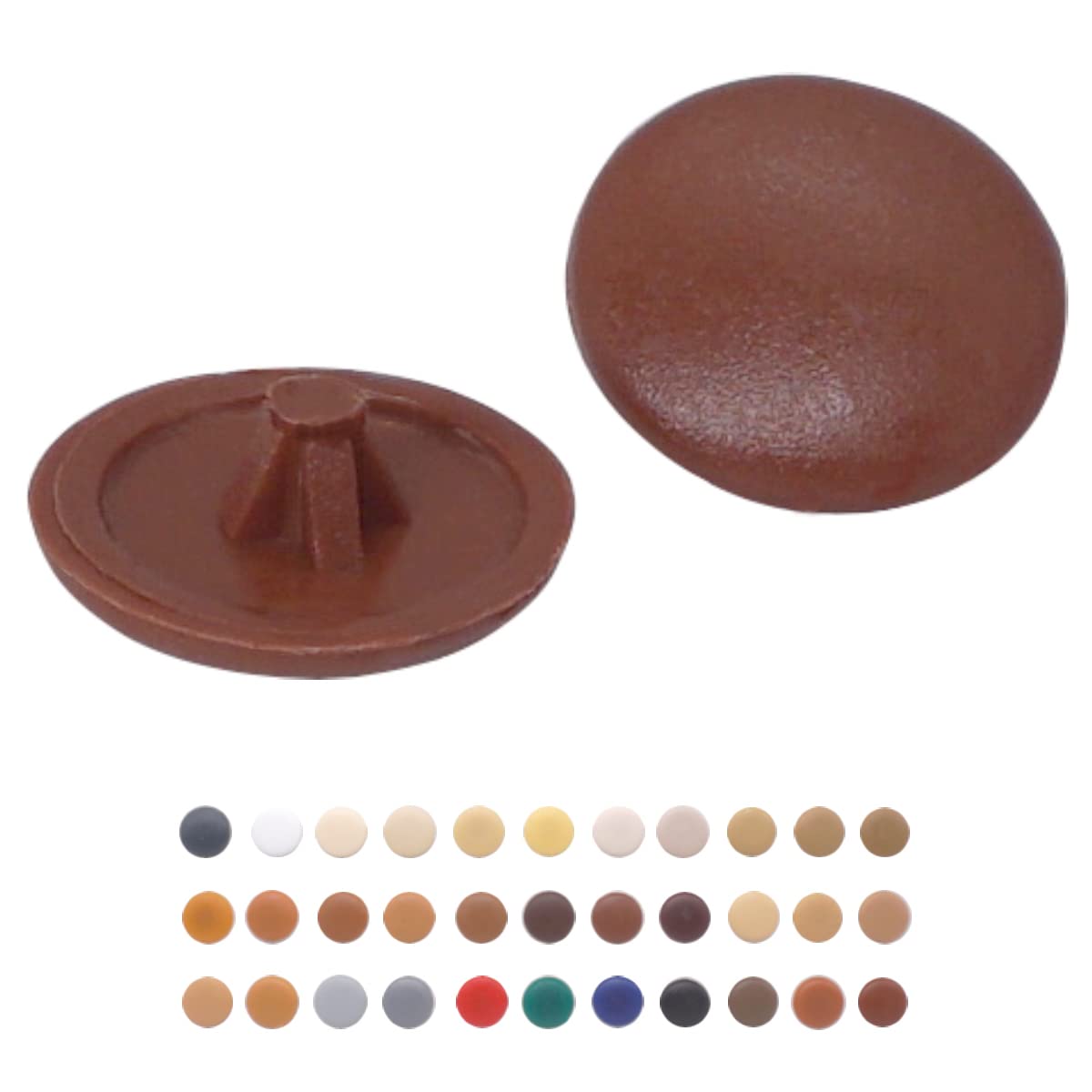 (Pack of 500 pcs) Pozi Screw Cover Caps 12 mm Diameter, Pozidriv Head Clip On Plastic Covers, Furniture Decorative Cap (500, Brown S17)