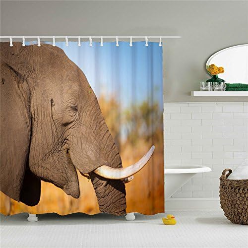 Happy Face Shower Curtain Elephant Polyester 100%- SIZE 72X72 Inch