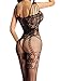 Amoretu Womens Sexy Lingerie Lace Bodysuits Crotchless Bodystocking Black, One Size