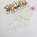 DaySeventh Fashion Lace Tassel Sheer Burntout Floral Print Triangle Mantilla Scarf Shawl (White)