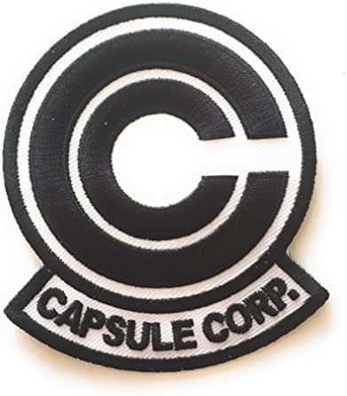 IO Anime Dragonball Z Capsule Corp. Embroidered Cosplay Patch (Black on White)