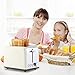 Toaster 2 Slice, Retro Small Toaster with Bagel, Cancel, Defrost Function, Extra Wide Slot Compact Stainless Steel Toasters for Bread Waffles, Cream