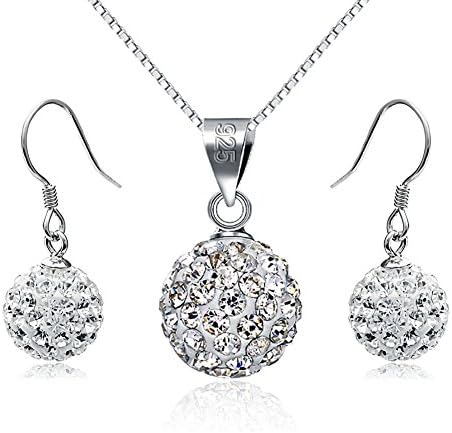 LOCHING Ball Earrings Fashion Pearl Zircon Simple 925 silver Dangle Earrings Shiny Earrings