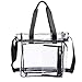 Clear Tote Bag Stadium Approved, Clear Messenger Shoulder Bag with Front Pocket and Adjustable Strap for Work, School, Concerts and Sporting Event