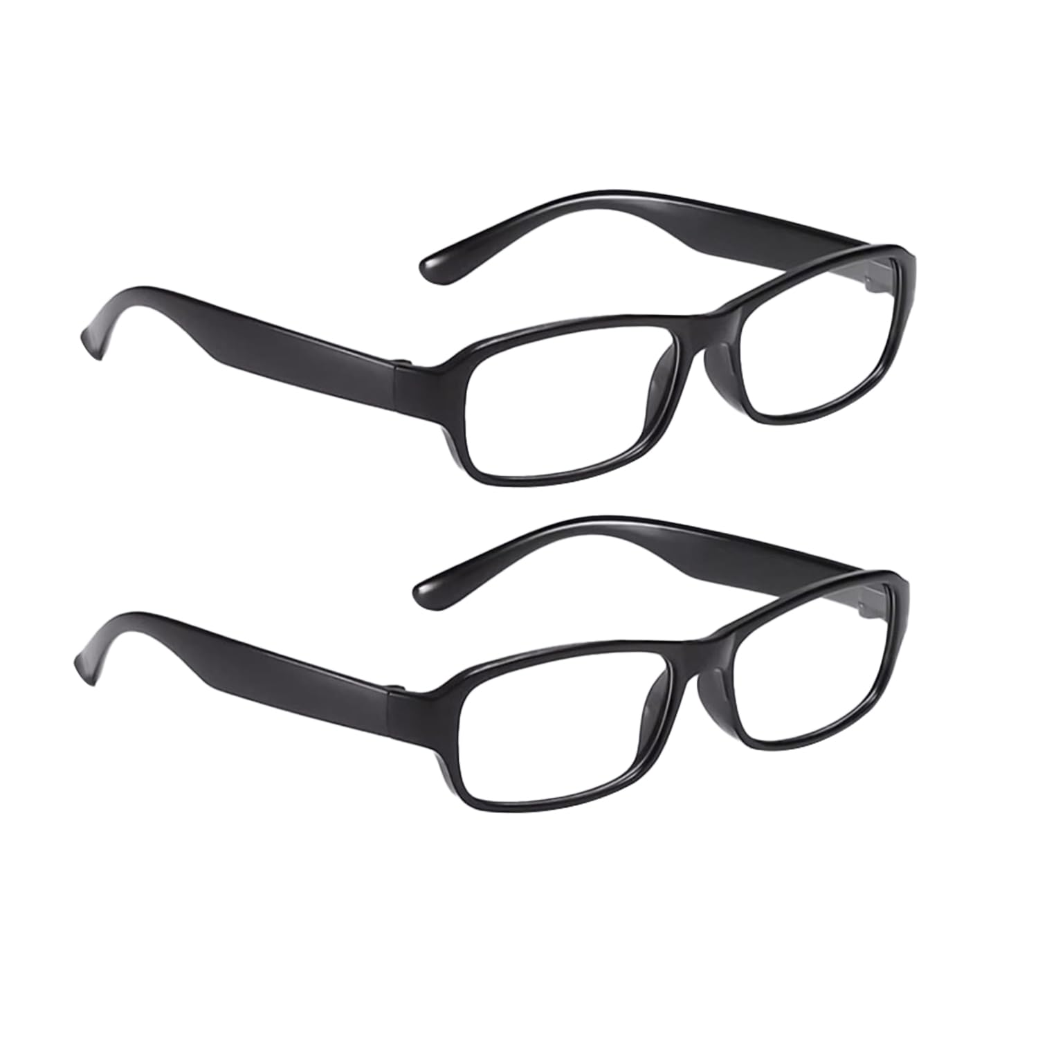 Verazquy 2 Packs Reading Glasses Readers, 2 Pairs Classic Everyday Use Readers Square Reading Glasses Eyeglasses, Rectangular Frame Arm Spring Hinges Scratch Resistant Spectacles for Men Women, +4.50