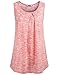 Hibelle Shirts for Women, Ladies Scoop Neck Sleeveless Tank Top Trendy Tunic Draped Cute Summer Casual Basic Flows Shell Blouse Watermelon Red Medium Easter Clothes