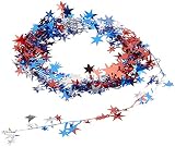 Beistle 50651-RSB Gleam 'N Flex Star Garland, 25-Feet, Red/Silver/Blue