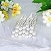 Nymph Code Bridal Pearls Flower Wedding Hair Pins Clips Decorative Jewelry for Women (20 Pcs)