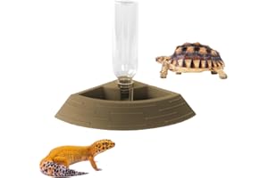 Reptile Feeder Bowl,Automatic Reptiles Water Dish Dispenser Feeding Bowls Terrarium Corner Bowl for Bearded Dragon Gecko Snak