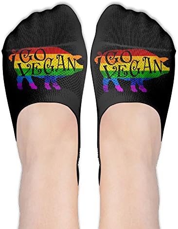 Gay Pride Go Vegan Women No-Show Casual Liner Socks Non Slip Flat Boat Ankle Socks