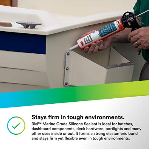 3M Marine Grade Silicone Sealant, Clear, PN08029, 304 mL Cartridge