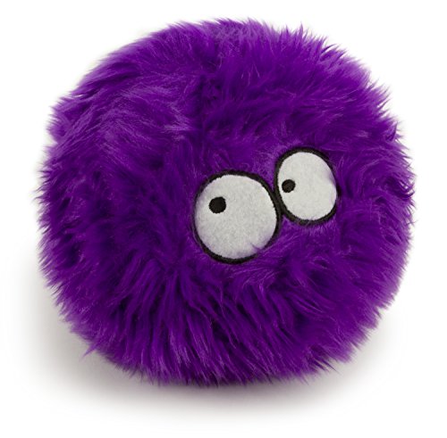 goDog Furballz Tough Plush Dog Toy with Chew Guard Technology, Purple, Large