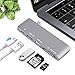 USB Type C Hub Adapter, Yuanj 5 in 1 Multi-Port USB 3.0 Type-C Adapter with 1 USB 3.0 Port, 1 USB 2.0 Port, SD/Micro Card Reader and USBC Charging Port, Type-C USB for MacBook Pro and More - Aluminum, Grey