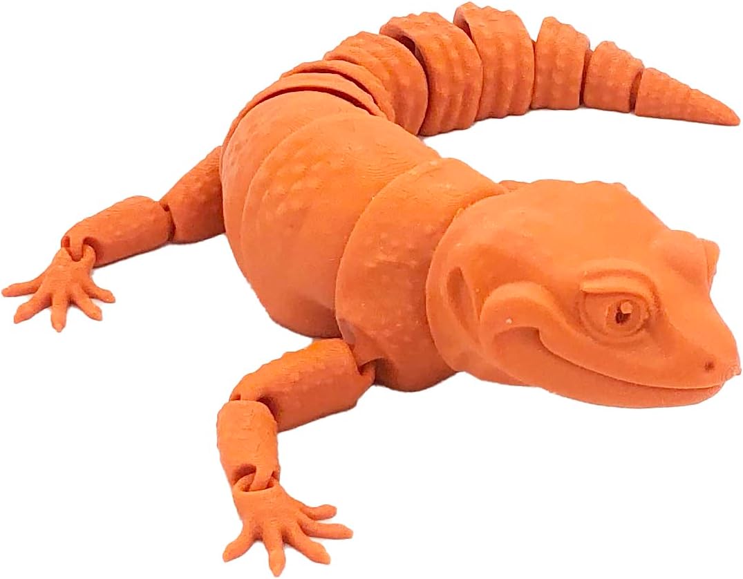 Mixed Media - 3D Printed Articulated Flexi Leopard Gecko Fidget Toy (Galaxy Gold)