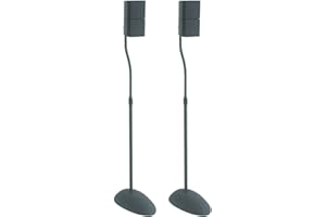 SANUS Height Adjustable Speaker Stands for Home Theater - Durable Design w/Tear Drop Base Fits Speakers up to 4lbs - 13" of T